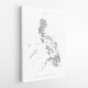 Gray Watercolor Map of Philippines