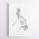 Gray Watercolor Map of Philippines