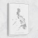 Gray Watercolor Map of Philippines