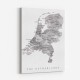 Gray map of the Netherlands