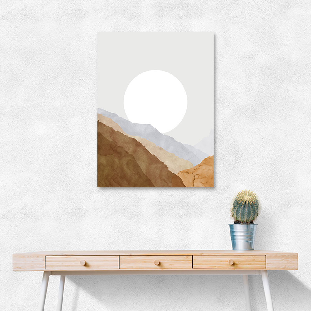 Boho moon and mountains