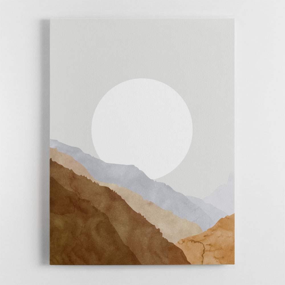 Boho moon and mountains