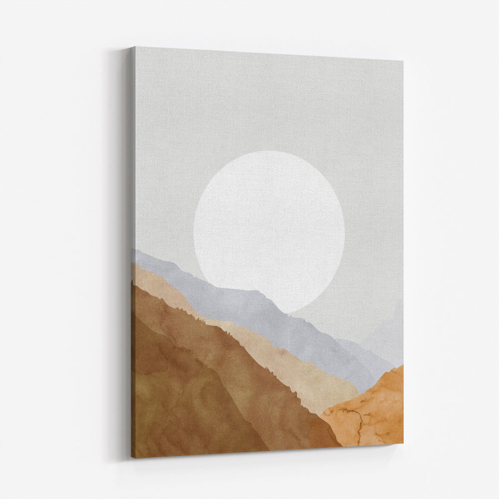 Boho moon and mountains