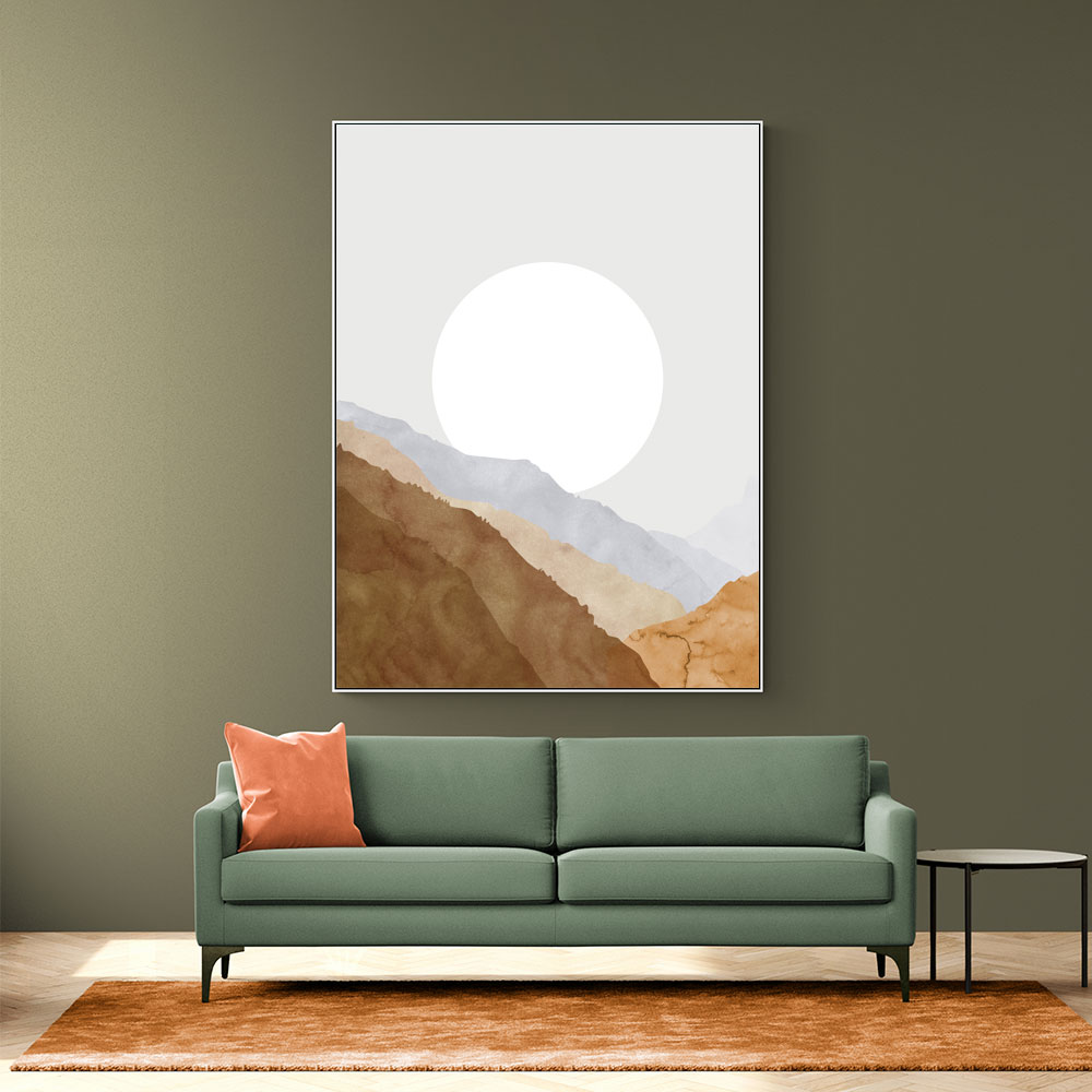 Boho moon and mountains