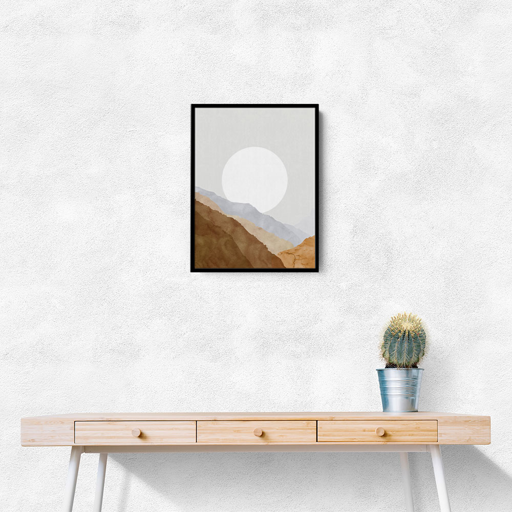 Boho moon and mountains