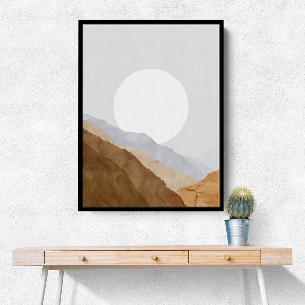 Boho moon and mountains