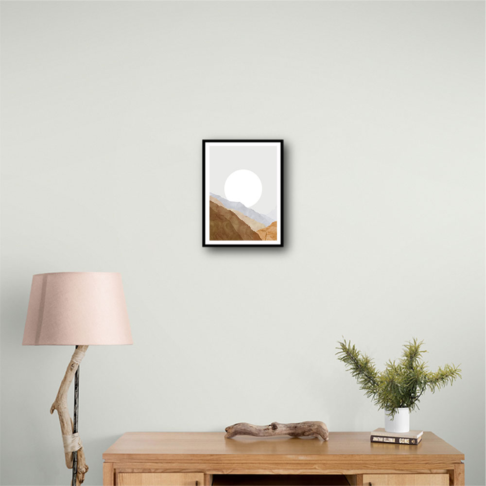 Boho moon and mountains