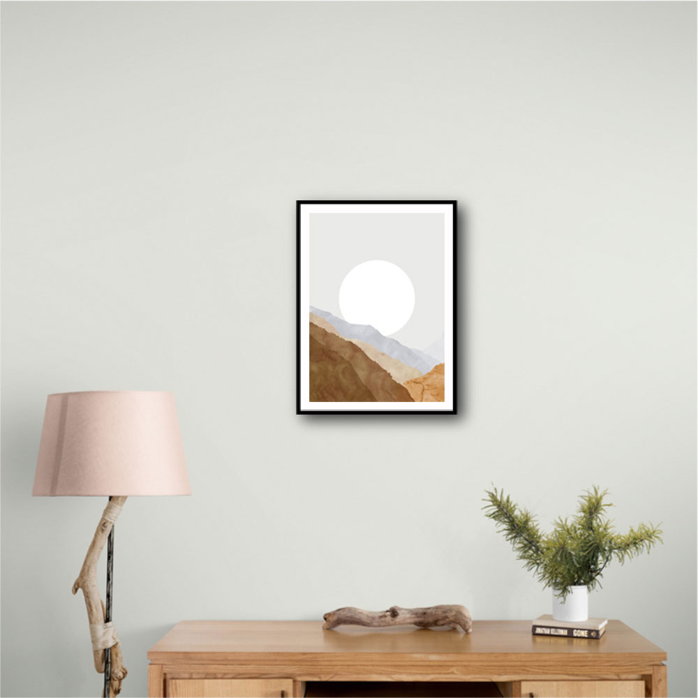 Boho moon and mountains