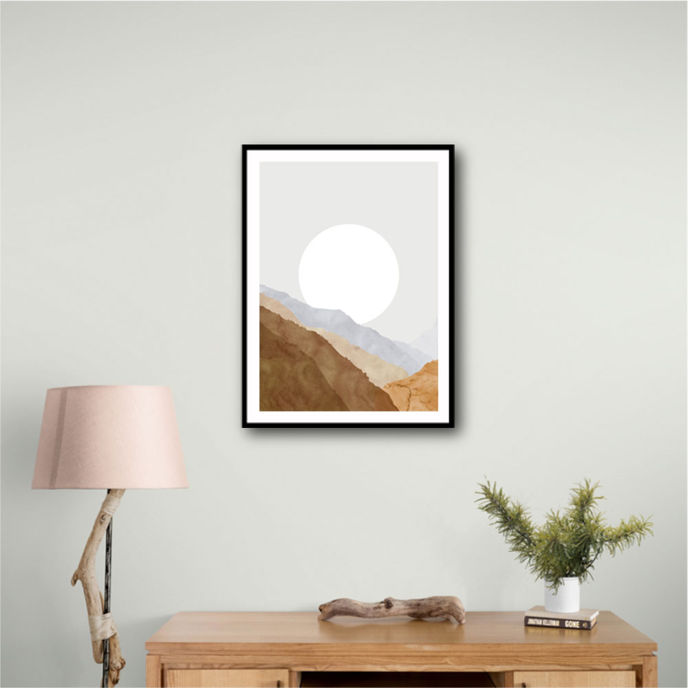 Boho moon and mountains