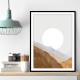 Boho moon and mountains