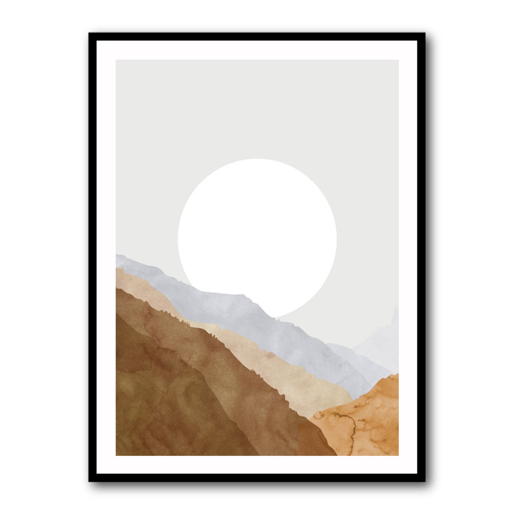 Boho moon and mountains