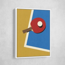 Table Tennis Team Red Wall Art