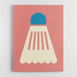 Badminton White Blue Wall Art