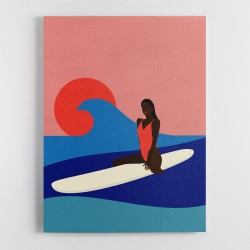 Girl On A Surfboard Wall Art