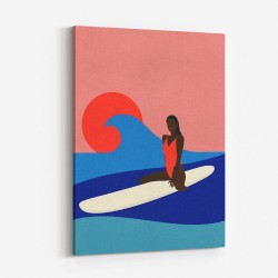 Girl On A Surfboard Wall Art
