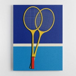 Wooden Badminton Rackets Wall Art