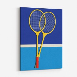 Wooden Badminton Rackets Wall Art
