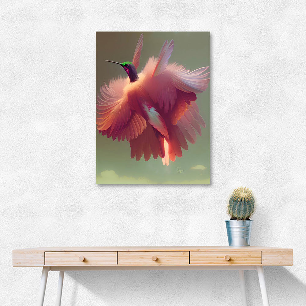 Humming Bird with Pink Wings