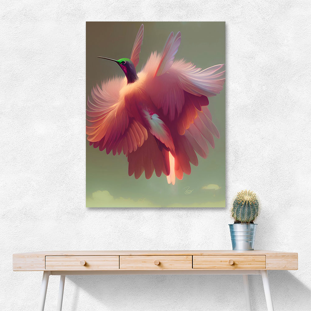 Humming Bird with Pink Wings