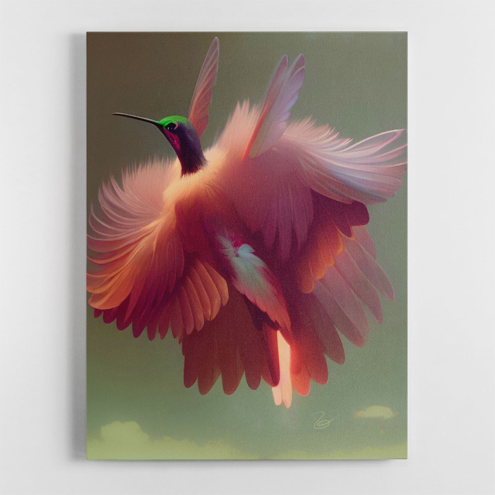 Humming Bird with Pink Wings