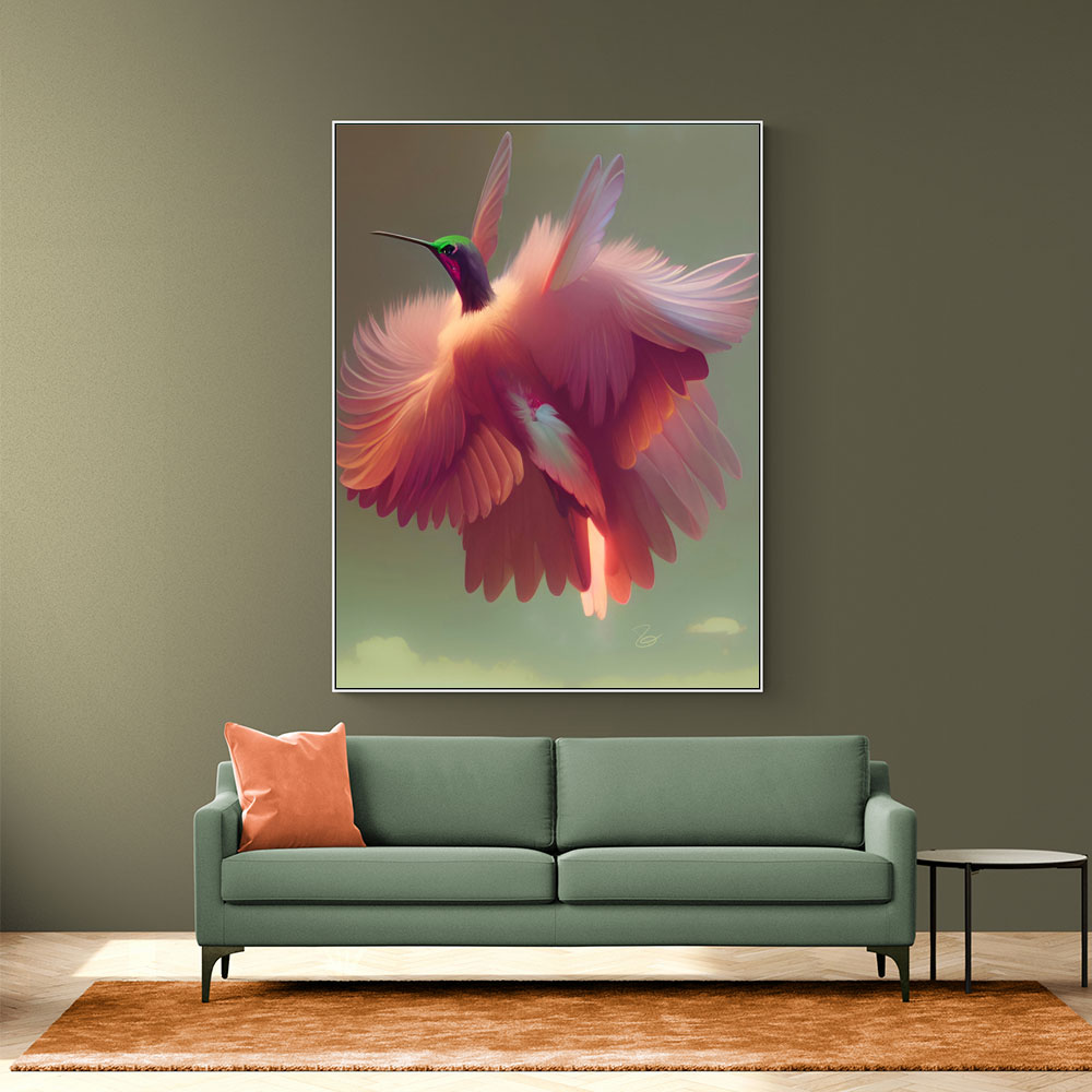 Humming Bird with Pink Wings