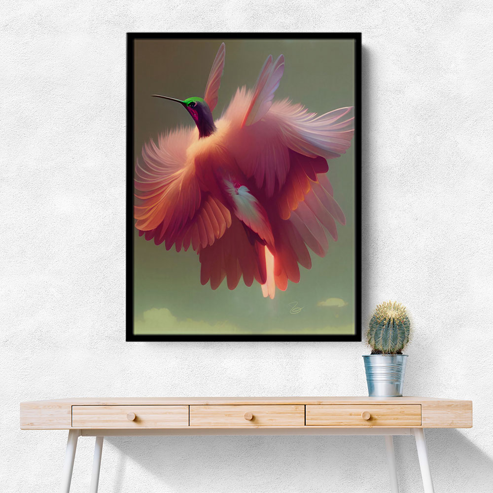 Humming Bird with Pink Wings