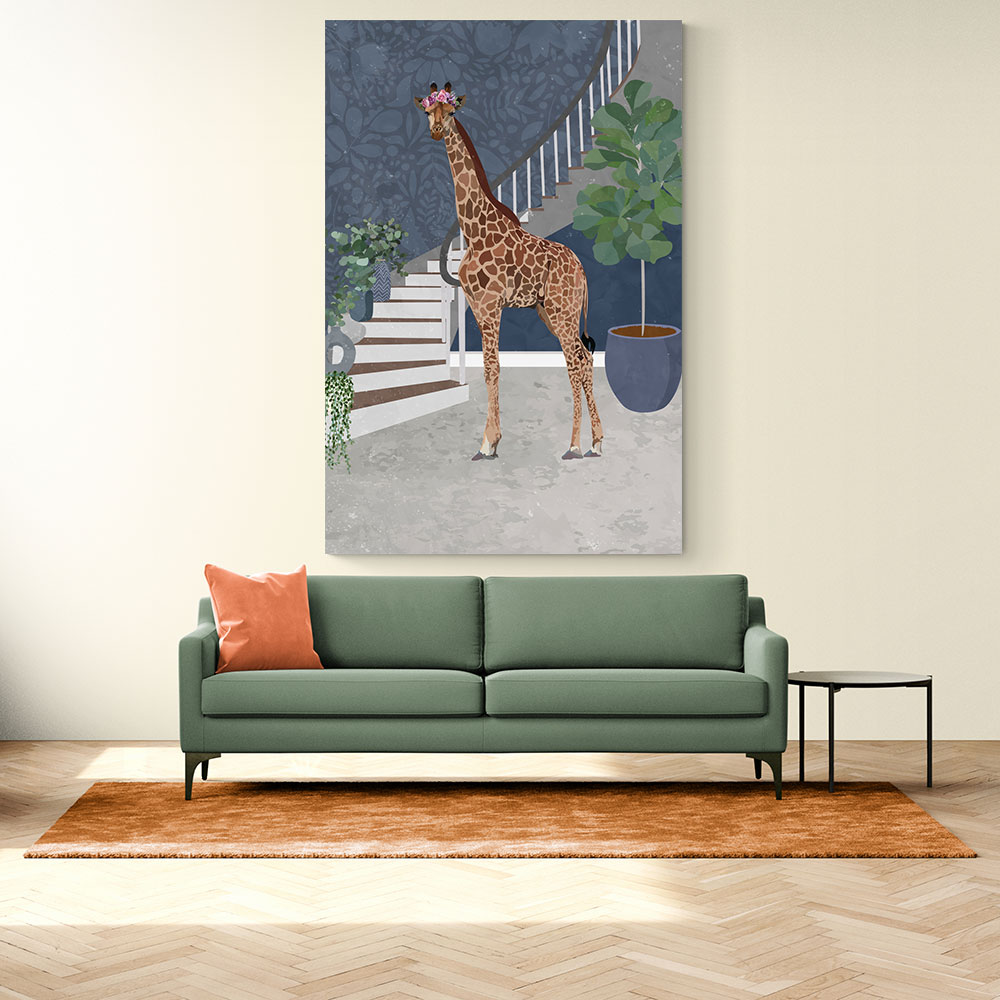 Giraffe By The Stairs