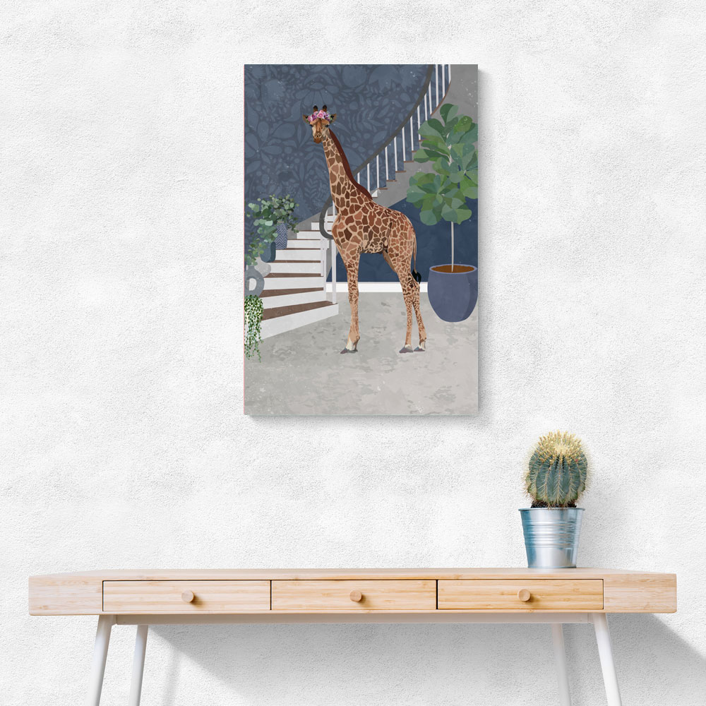 Giraffe By The Stairs