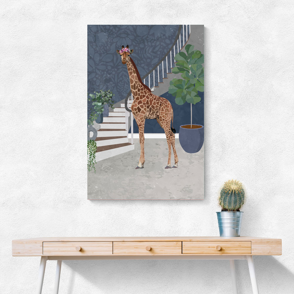 Giraffe By The Stairs