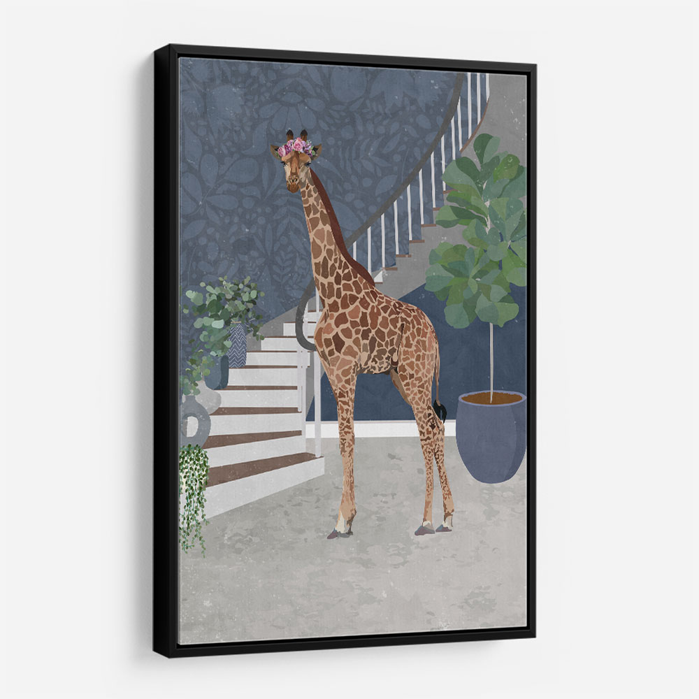 Giraffe By The Stairs