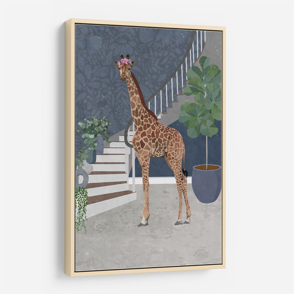 Giraffe By The Stairs