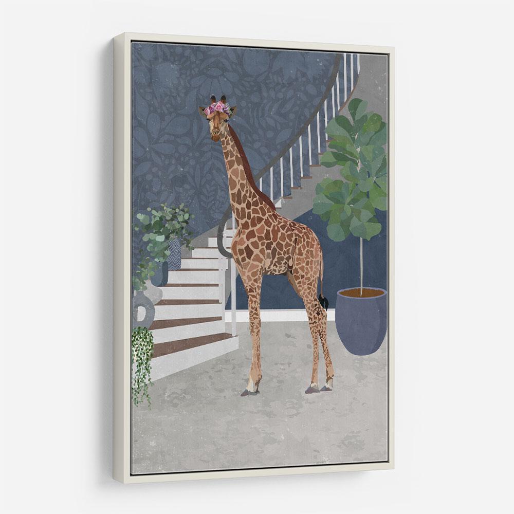 Giraffe By The Stairs