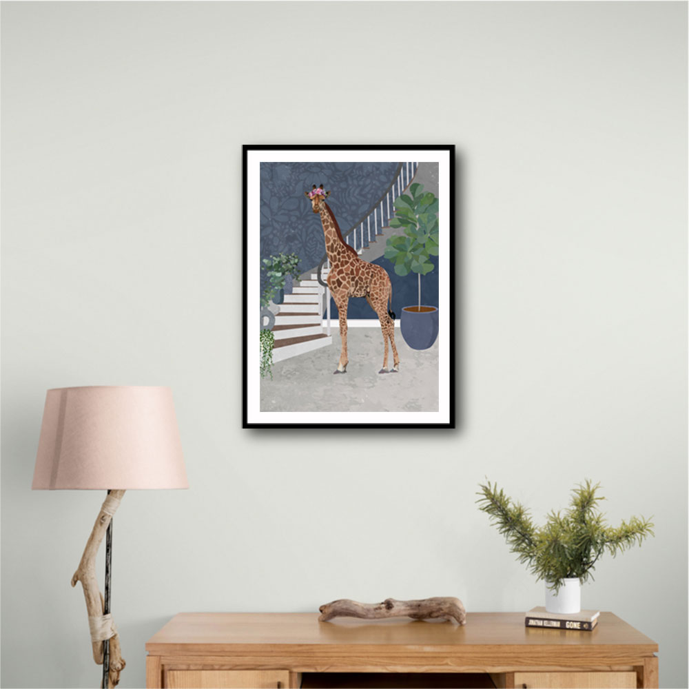 Giraffe By The Stairs