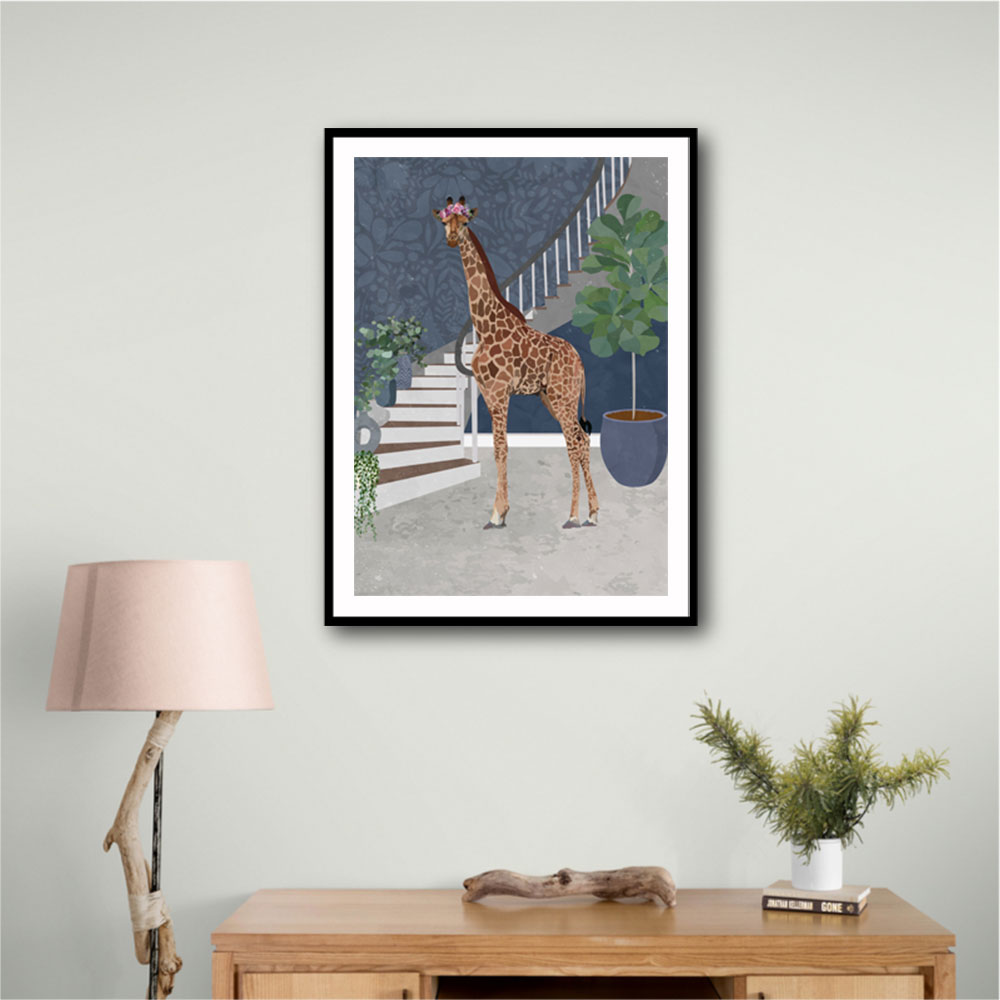 Giraffe By The Stairs