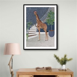 Giraffe By The Stairs