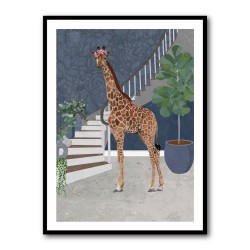 Giraffe By The Stairs