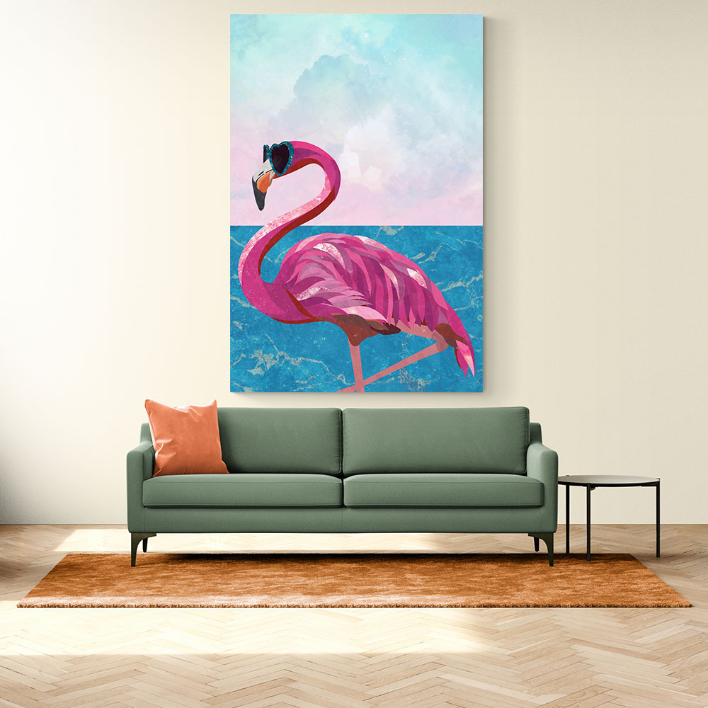 Flamingo Goes To The Beach