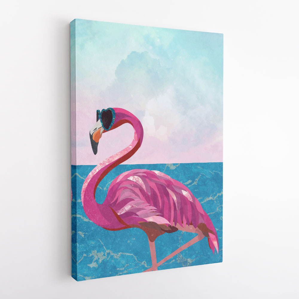 Flamingo Goes To The Beach