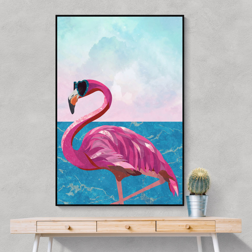 Flamingo Goes To The Beach