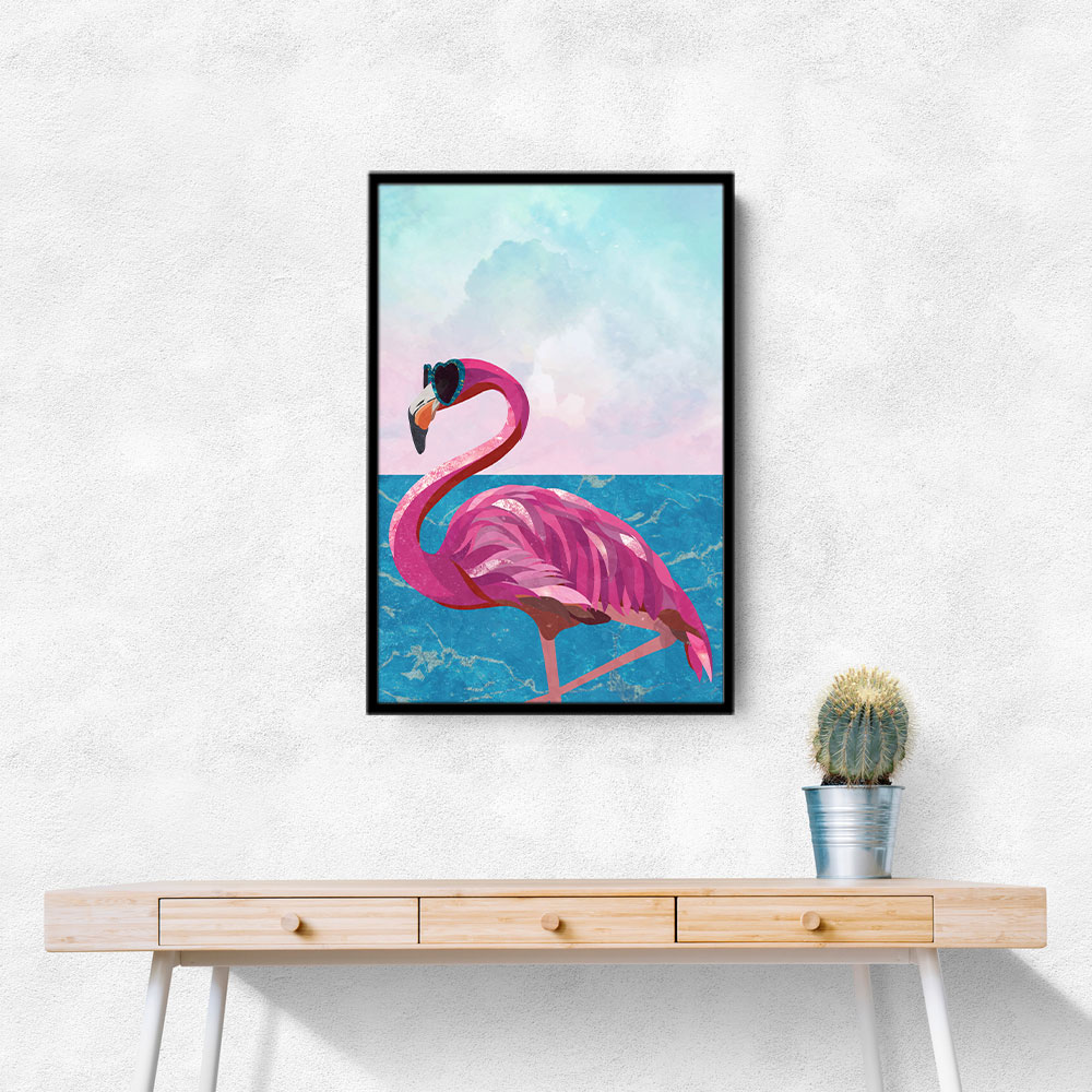 Flamingo Goes To The Beach