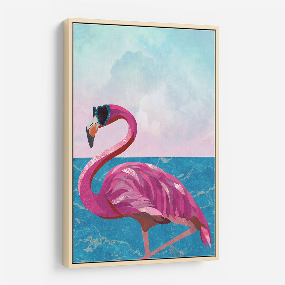 Flamingo Goes To The Beach