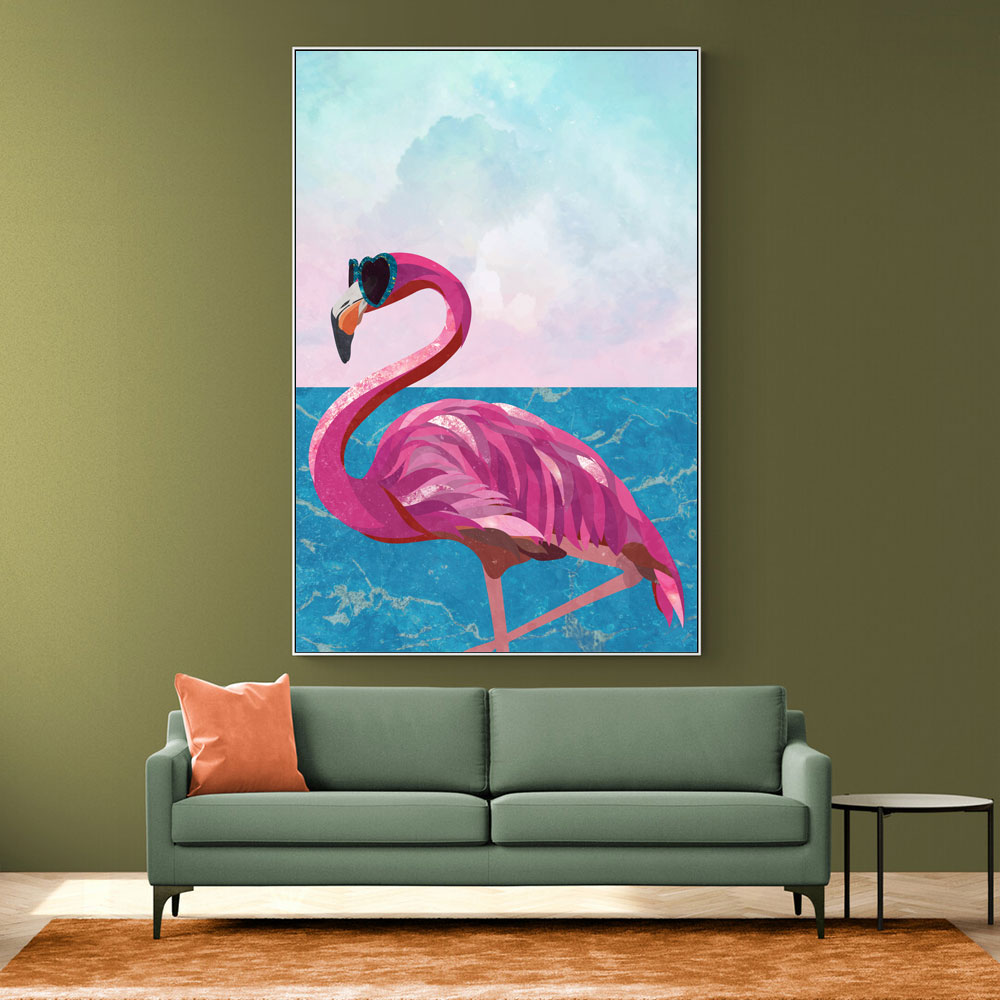 Flamingo Goes To The Beach