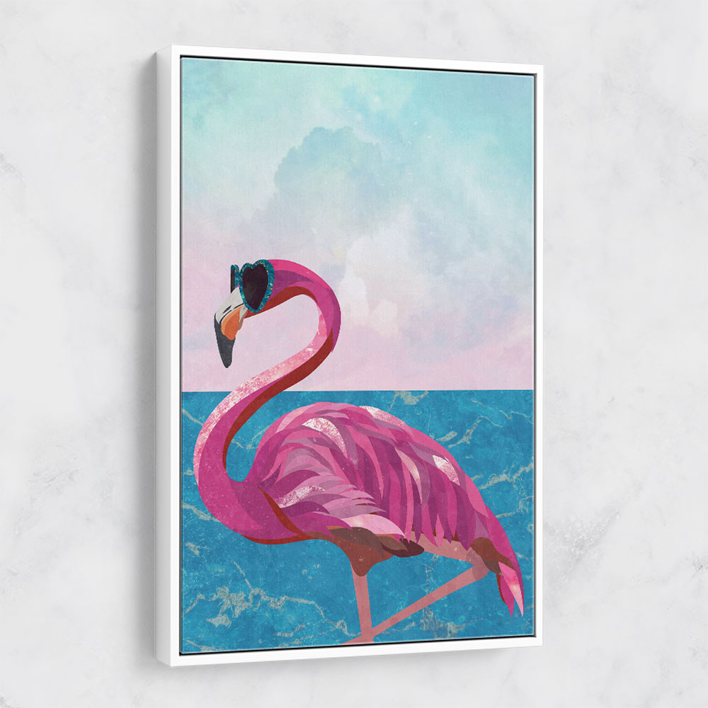 Flamingo Goes To The Beach