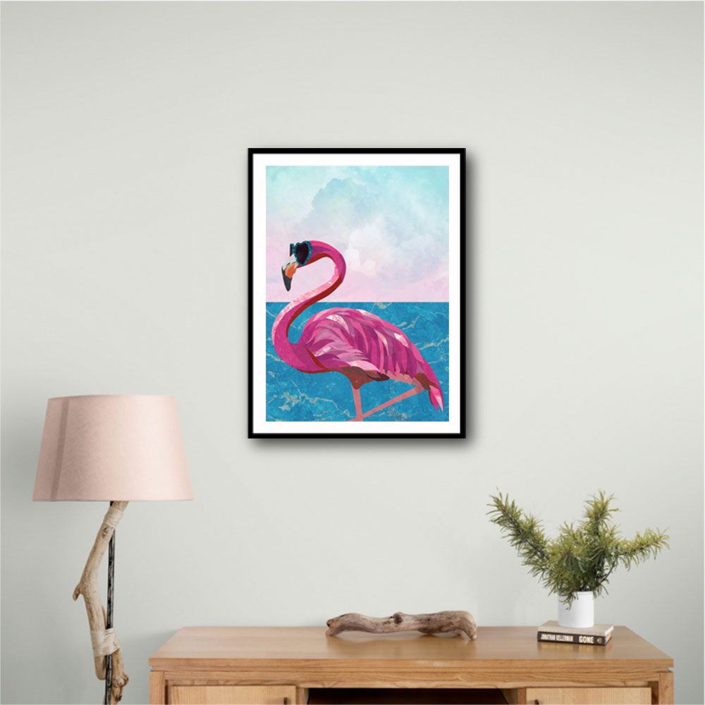 Flamingo Goes To The Beach