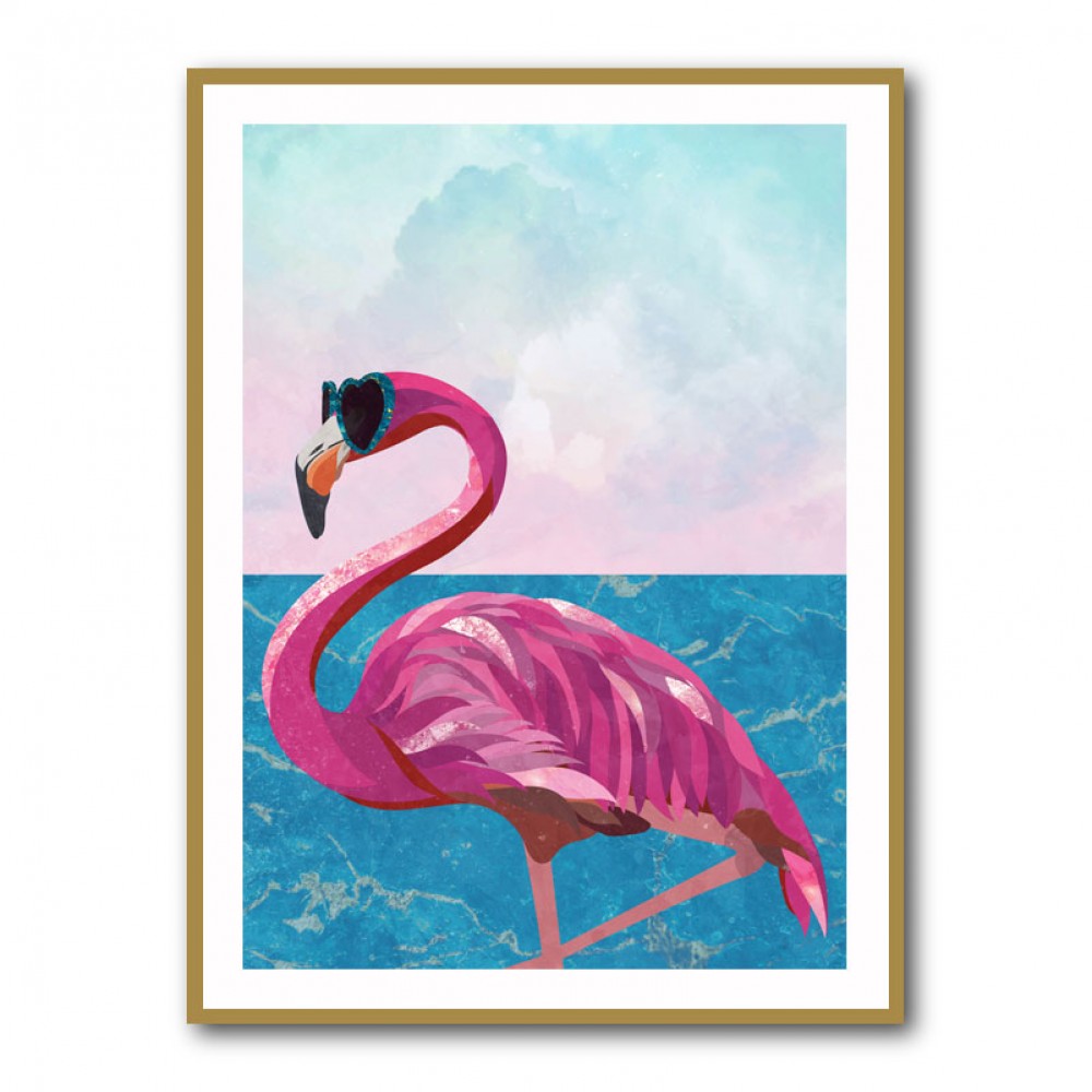 Flamingo Goes To The Beach