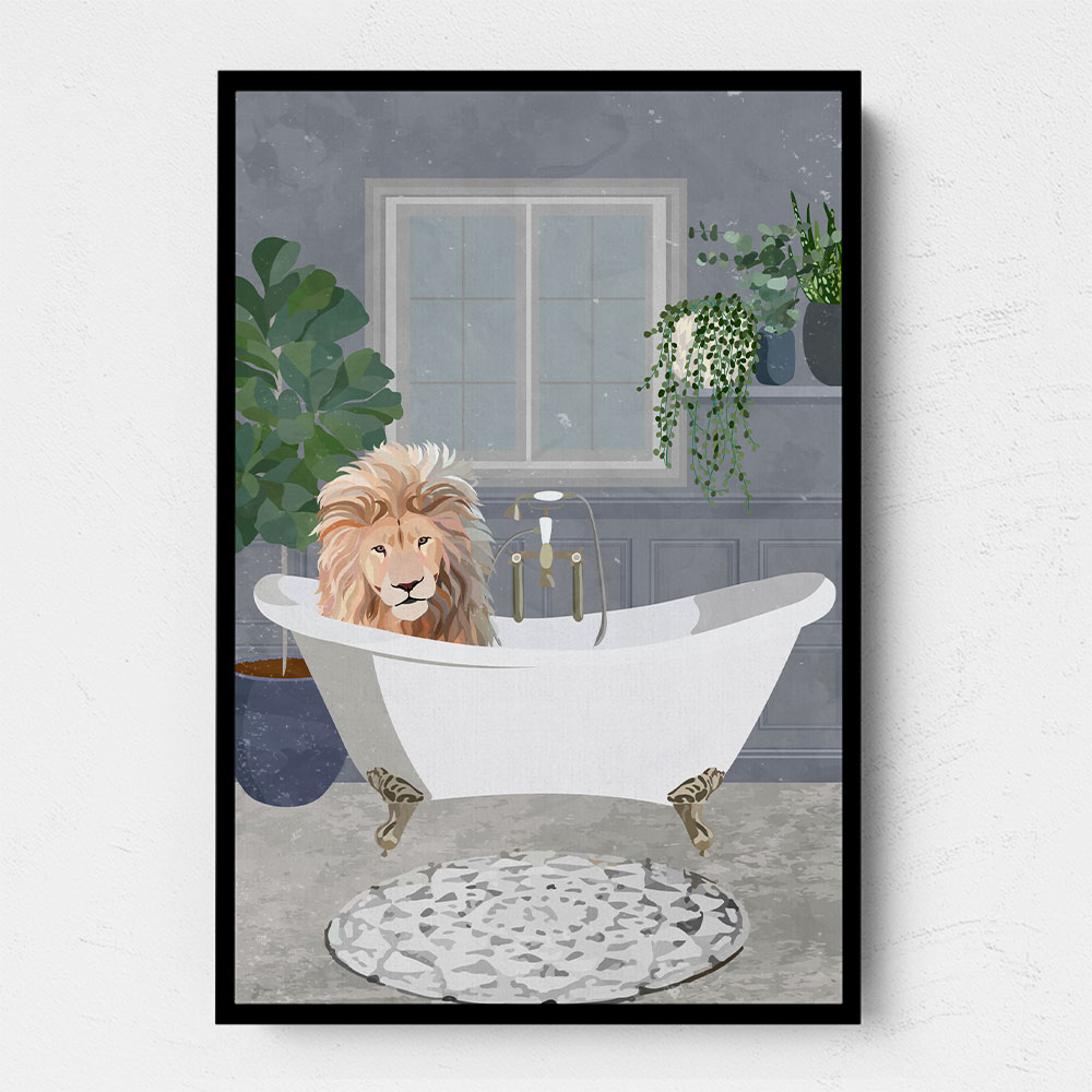 Lion Takes A Bath