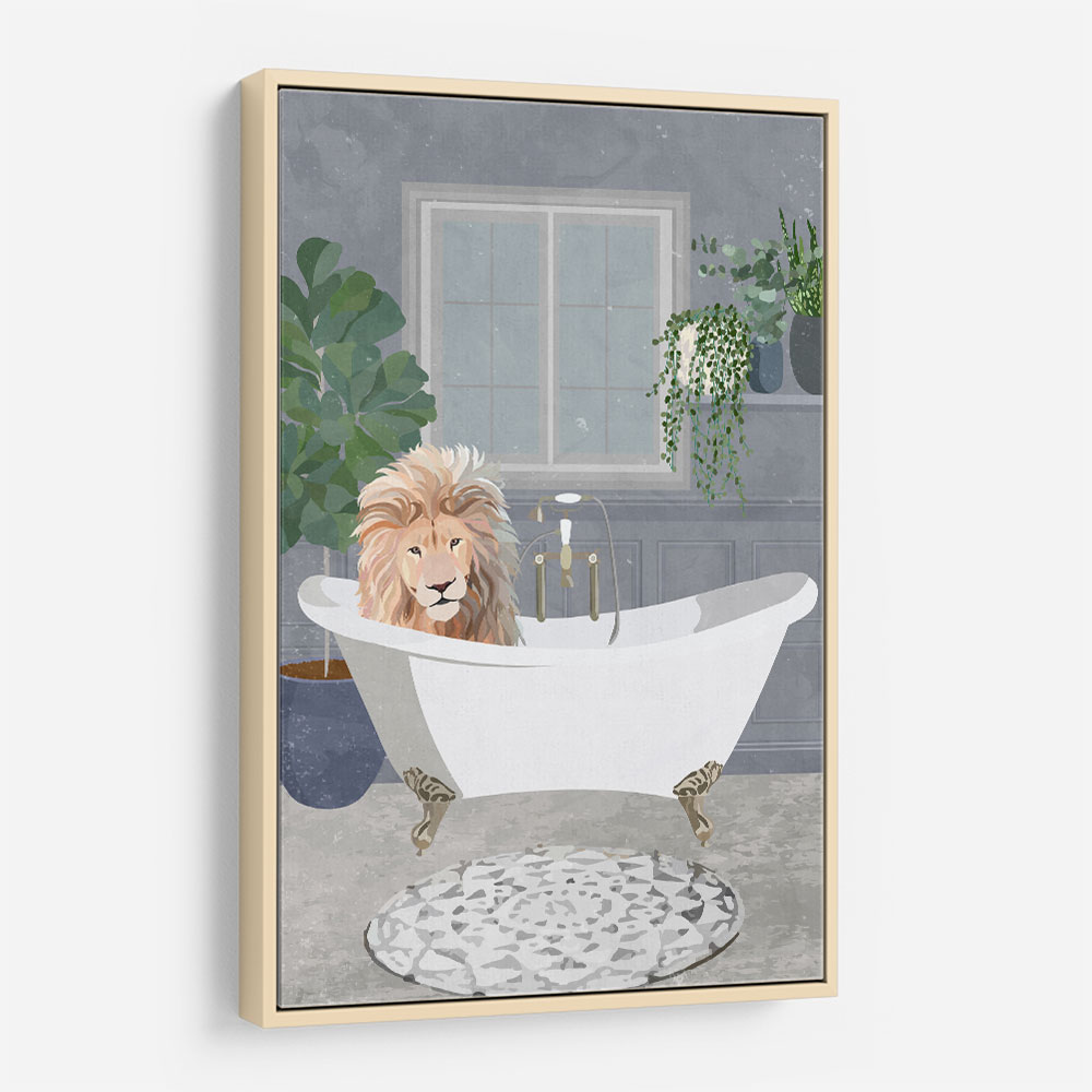 Lion Takes A Bath