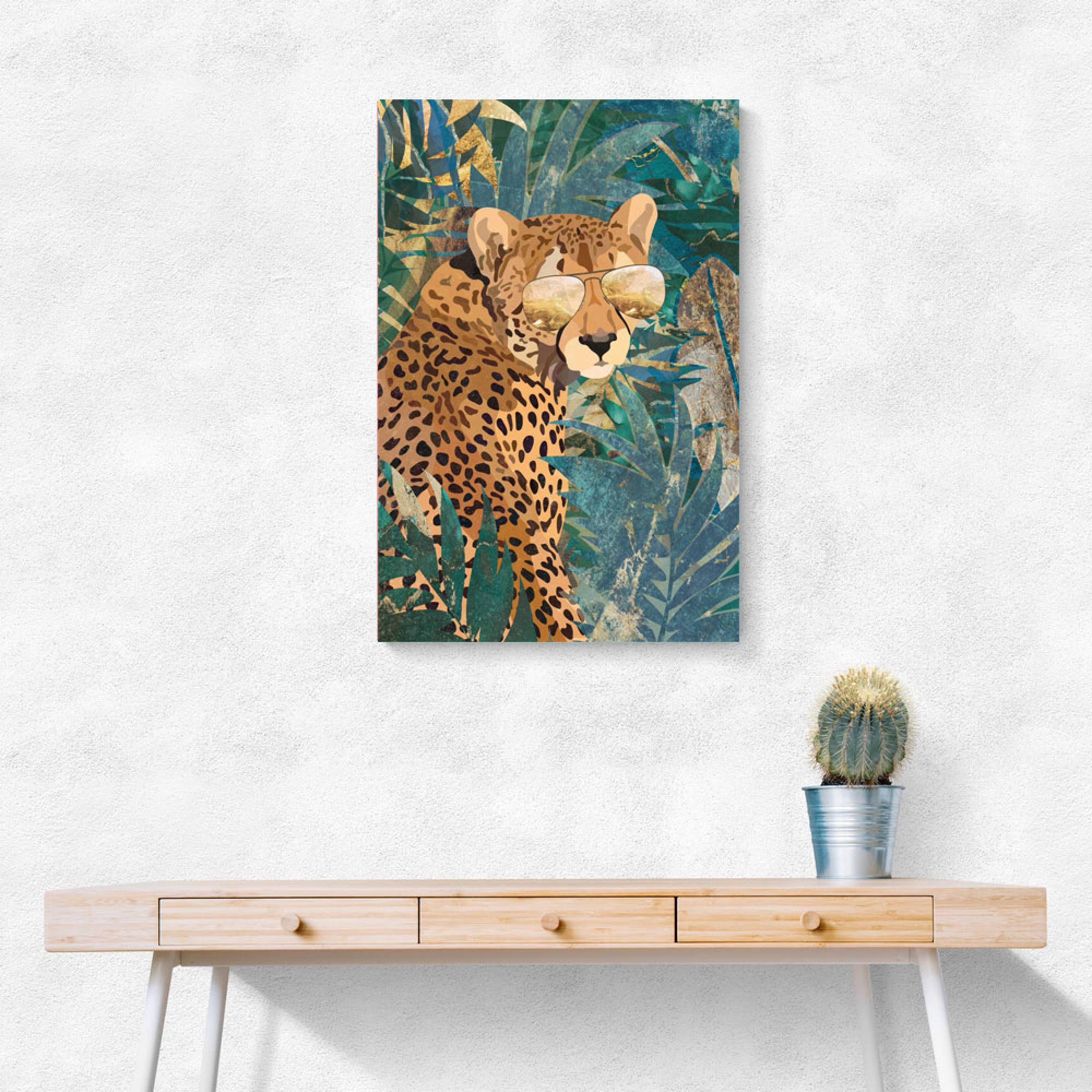 Rockstar Cheetah In The Jungle Wall Art