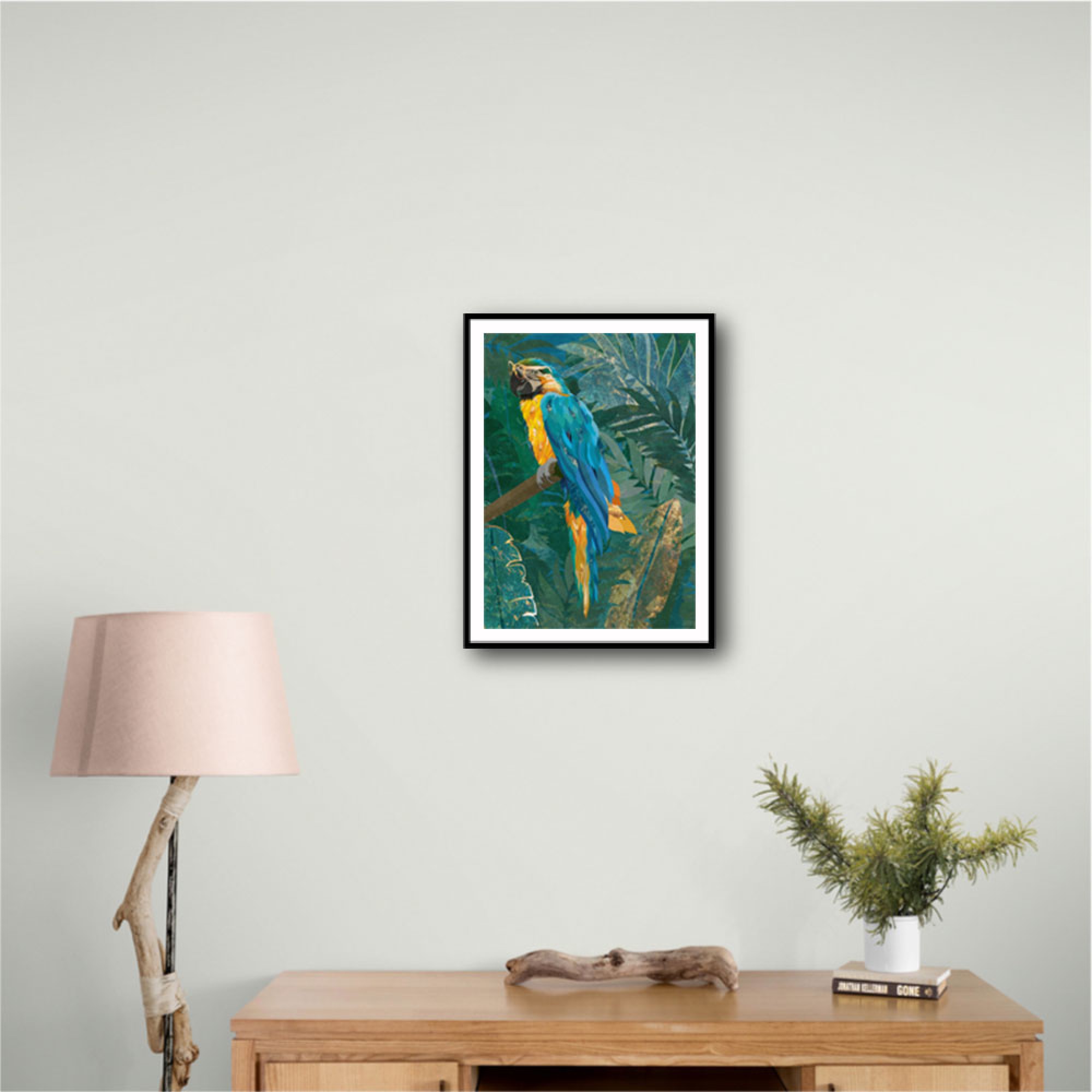 Blue Parrot In The Rainforest Wall Art