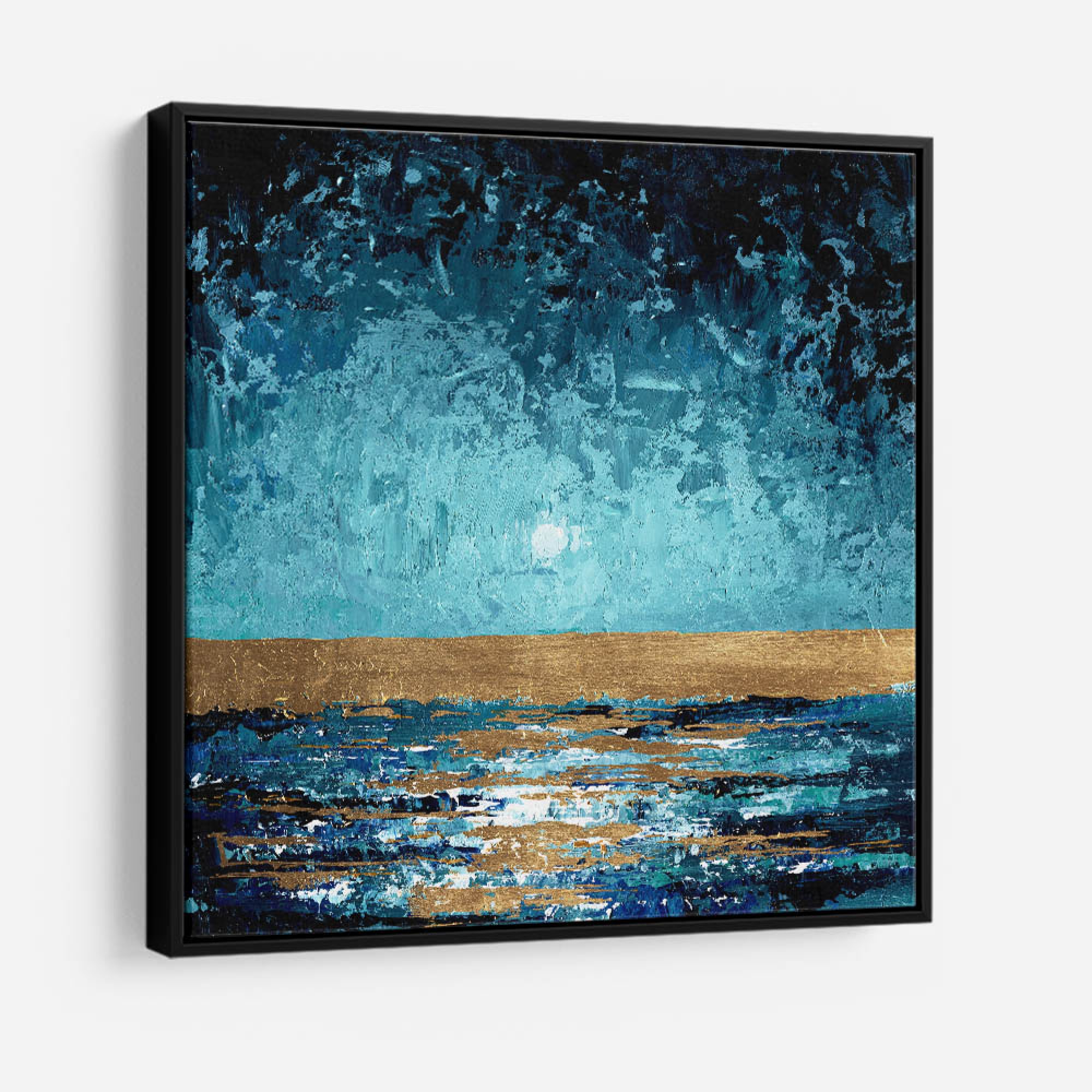 Blue Sunset Abstract Wall Art